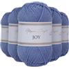 Utopia Crafts JOY DK, 5 gomitoli di filato acrilico da 50 g (250 g), lana per uncinetto e maglia, morbida lana per lavorare a maglia (blu fiordaliso)