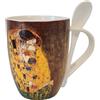 Enesco Klimt Mug le Baiser Cucchiaio Imballo Singolo, Ceramica, Multicolore, 10.5 x 8 x 1 cm