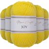 Utopia Crafts JOY DK, 5 gomitoli di filato acrilico da 50 g (250 g), lana per uncinetto e maglia, morbida lana per lavorare a maglia (giallo sole)