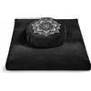 hunnidspace Cuscino da meditazione con rivestimento in velluto lavabile di alta qualità, 100% memory foam, cuscino quadrato da pavimento e cuscino di grano saraceno, per adulti e bambini, seduti,