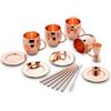 ECHTWERK Moscow Mule set di 13 tazze di rame in acciaio inossidabile, composto da 4 tazze di rame da 500 ml, 4 sottobicchieri, 4 cannucce e 1 misurino 2cl/4cl