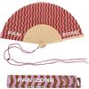 Fisura - Ventaglio Originale con Scritta "Fan zone", Ventaglio in Legno Moderno con Onde Rosa e Marroni, Ventaglio a Mano con Laccetto Incluso, Idea Regalo Divertente, 42,5 x 23 cm