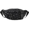 Meliyya Marsupio da donna in pelle PU alla moda marsupio marsupio per telefono trapuntato a reticolo borsa da palestra marsupio, B-paillettes Nero, Taglia unica, Marsupio