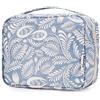 Narwey Beauty Case da Viaggio, Beauty Case da Appendere per Donna Uomo, Borsa da toilette Wash Bag da Travel Kit Viaggio, Trousse Pochette Trucchi Donna per Viaggio Accessori Utili (Foglia Blu)