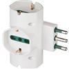Vimar RI.00315.B Adattatore elettrico multiplo sfalsato verticale, 3 prese universali con protezione bambini SICURY, spina (grande) standard italiano tipo S17 2P+T 16 A