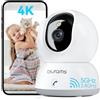 blurams 4K Telecamera Wi-Fi Interno, Baby monitor con 360°, Rilevamento AI, Visione Notturna A Colori, 5G/2.4G, WiFi 6 dual-band, compatibile con Alexa，Archiviazione Cloud O Locale