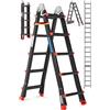 MASKO® Scala in alluminio Scala multiuso 5,10 m 4x5 pioli Scala telescopica ✓ Multifunzionale ✓ Pieghevole ✓ Singola ✓ Fissa ✓ Scala scorrevole ✓ Scaletta e bifacciale (5,10 m / 4x5 pioli nero/rosso)