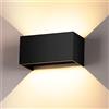 Cwycfw 24W Applique da Parete Interno/Esterno 3000K Bianco Caldo Applique Esterno Angolo del Fascio Regolabile Moderno Lampade da Parete IP65 Impermeabile Nero Aapplique da Esterno