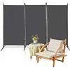 Sonnewelt Paravent 260 x 180 cm, pannello di protezione per la privacy, colore antracite, divisorio, divisorio, 3 partizioni
