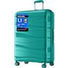 KONO Valigia Grande da 75cm Trolley Rigida Leggero Polipropilene Valigie con TSA Lucchetto e 4 Ruote (Verde)