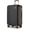 Kono Valigia Trolley Media 65cm Valigie Rigide Leggero con TSA Lucchetto e 4 Ruote Girevoli, Nero