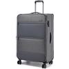 British Traveller Valigia Trolley Grande Rigido Espandibile 79,cm Valigie Rigida da Viaggio con 4 Ruote Girevoli e TSA Lucchetto(28pollici, Grigio)