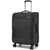British Traveller Valigia Media Espandibile 68,5cm Trolley Medio Rigido Valigie Cabina con 4 Ruote Girevoli e TSA Lucchetto(24pollici, Nero)