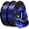 GEEETECH Filamento PLA seta tricolore 1,75 mm, PLA Silk per stampante 3D, 2 kg, seta blu viola nero