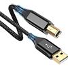 sweguard Cavo USB B 2.0, per stampante e scanner, da USB A a USB B, per stampante PC, compatibile con HP, Dell, Canon, Epson, Lexmark, Xerox, Brother, Samsung, Pixma (2 m, nero)