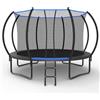 chellago Trampolino da giardino con rete di sicurezza per bambini, per esterni, 228 cm, testato EN71 ASTM, stabile, resistente alle intemperie, nero e blu, con scala