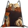Generic Unisex Borsa Coulisse The Persistence of Memory Sacca Sportiva Palestra Personalizzato Zaino da Viaggio per Yoga Vacanze Spiaggia 36X42Cm