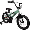 BERLIN BIKE Bicicletta per bambini da 40,6 cm con stabilizzatori, freni a V Brake e Campanello, bicicletta per bambini dai 4 ai 7 anni, con parafango anteriore e posteriore (verde)