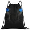 Generic Unisex Zaino Coulisse Blue Brick Stone Cat Eye Borsa Palestra Scuola con Coulisse Zainetti per Adulto Donna Spiaggia 36X42Cm