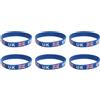 WESIEVYA 10 Pezzi Braccialetto in Silicone Blu Stampa Bandiera Nazionale, Comodo da Indossare, Taglia Unica Adatta per Eventi Sportivi e Partite di Calcio