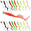 Senvenelec Gonna a coda grande multicolore con esca morbida, tentazione artificiale, silicone morbido bionico, tentazione di pesca, verde ecologico, forte tentazione, 20 pezzi.