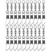SILENRADAWN Girelle da Pesca a Forma di 8 30 Pezzi in Metallo Argento | Rotazione Flessibile, Funzione di Trazione, per Amo, Pesca in Mare e Spinning