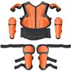 Folpus Armatura Sportiva Bambini Set Corazza Protettiva Pettorina Dorsale Spalline Paragomiti Paraginocchia Copertura Totale Piastra Ventilata Cinture , Arancione