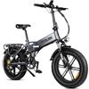 Zylvro Bici Elettrica Pieghevole Adulti, Bicicletta Elettrica da 48V 13Ah Batteria Rimovibile, 20×4.0 Fat Tire 7 Velocità ebike, Autonomia di 40-110 km (02#Grigio)