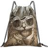 Generic Leggero Zaino Coulisse Steampunk Cat Sacca Sportiva Fashion Zaino Sportivo per Vacanze Spiaggia Adulto 36X42Cm