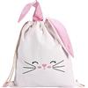 KAIGOBOX Zaino con coulisse per bambini, sacca da ginnastica da donna con orecchie da coniglio rosa, borsa sportiva per ragazze, bianco, L, zaino sportivo per danza da spiaggia, bianco, L