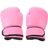 ibasenice Guanti da Boxe, Guantoni da Allenamento 8 Oz in Pelle Pu e Spugna, Rosa, Supporto Polso, per Kickboxing e Uso a Casa