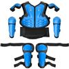 LeeQinersw Children Sports Armatura Protettiva Bambini Set Protezioni Completo Pettorina con Schienale Spalline Paragomiti Paraginocchia Materiale Poliestere E , Blu