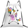 Generic Leggero Borsa Sportiva da Palestra Cute Funny Uni-Corn Dance Borsa Palestra Scuola Fashion Gym Sack per All'Aperto Viaggi Adulto 36X42Cm