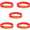 SWETRACE Braccialetti in Silicone Confezione da 10 Pezzi Comodi da Indossare Stampa Bandiera Nazionale Rossa per Giochi e Campi Sportivi