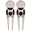 Alasum 2 Pezzi Golf Divot Tool Forchetta da Golf in Lega di Zinco, Strumento di Riparazione Zolle, Facile da Inserire e Premere nel Prato, per Golfista e Manutenzione del Green