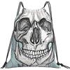 Generic Poliestere Coulisse Borsa da Palestra Skull And Flowers Day of The Dead Mexican Borsa Palestra Scuola con Coulisse Zaino Scuola per Adulto Piscina Sport 36X42Cm