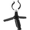 Marchfunny Supporto pieghevole per canna da pesca sul ghiaccio con base treppiede in acciaio (nero di piccole dimensioni)