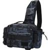 Nishiyuenyi Borsa da Pesca Zaino Monospalla Porta Attrezzi Borsa Organizer Nylon 600D Tasche Zipper Cintura Removibile Rete Traspirante Adatta per Pesca
