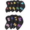Keenso Set di Copricapo da in PU, Impermeabili, Copricapo in Ferro da, Confezione da 9, Fodera in Pile Spesso, Numerato con Gancio e, per Uomo, Donna, Pratica e Viaggio (BLACK)