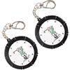 GALPADA 2 Pezzi Contatore Golf Rotondo Mini Contatore dei Punteggi Golf in Plastica e Metallo Argento Catena Portatile e Pratico