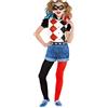 amscan (PKT) (Fix 4/4**(25) (9906094) Costume classico da Harley Quinn per bambine (8-10 anni)