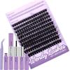 WENDY LASHES Ciglia Finte Kit, Wispy 3D-60D E Inferiori Manga Ciglia Extension Inferiore D-Curl Volume Lash Clusters Naturale 0,07 10-16 Millimetri Con Colla per Ciglia E Pinzette(3D-2SX-60D-1016)