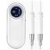 O NAIL Fresa per Unghie Professionale 50000 RPM - Lima Elettrica Ricaricabile, 2x più Veloce e Silenziosa con Smart Control, Set di Punte da 3 mm, Kit Manicure per Gel e Acrilico, Bianco Chiaro