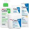 Cerave Crema Viso Idratante con 3 Ceramidi Niacinamide e SPF25 52ml + Detergente Idratante per Pelli Normali e Secche da 236ml + Crema Corpo e Viso Idratante con Acido Ialuronico da 454g