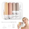 fuxunamz Set di Flaconi da Viaggio, Kit da Viaggio Prodotti Bagno, 16 Pezzi Flaconi da Viaggio in Silicone per Conservare Shampoo, Bagnoschiuma, Prodotti per la Cura Della Pelle e Altro Ancora