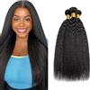 Tuheerst 30 32 34 Inch 1B Natural Black Human Hair Bundles Double Drown Extension Capelli Yaki Straight Hair Extensions Unprocessed Brazilian Virgin Remy Extension 50g/Bundle Total 150g