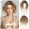 Sofeiyan Parrucca Corta Ondulata,30 cm Ombré Marrone a Biondo Miele Parrucca Bob con Raie Laterale,Parrucche con Lace Front Piccola per Donna,Fibra Sintetica per Quotidiano Feste