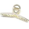 QinGoo Grande Mollettone per Capelli Donna in Metallo Clip Artiglio per Capelli Pinza per Capelli, Accessorio per Capelli 1 Pezzo 11.5cm x 4.3cm, Perla Cristallo