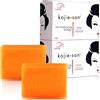 Kojie San Sapone acido cojico, 2 pezzi, 135 g, con glicerina e vitamina C. Il sapone antibatterico fa scomparire macchie scure, punti neri, lentiggini, cicatrici da acne e fornisce una pelle chiara e