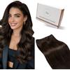 Hetto Extension Capelli Veri Tessitura Marrone Scuro Extension Capelli Umani Capelli Tessitura Cucite 35cm 80g Matassa Brazilian Lisci Remy Bundles Castano Naturale #4
